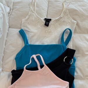 LOFT White, Blue, Pink, and Black Camisoles